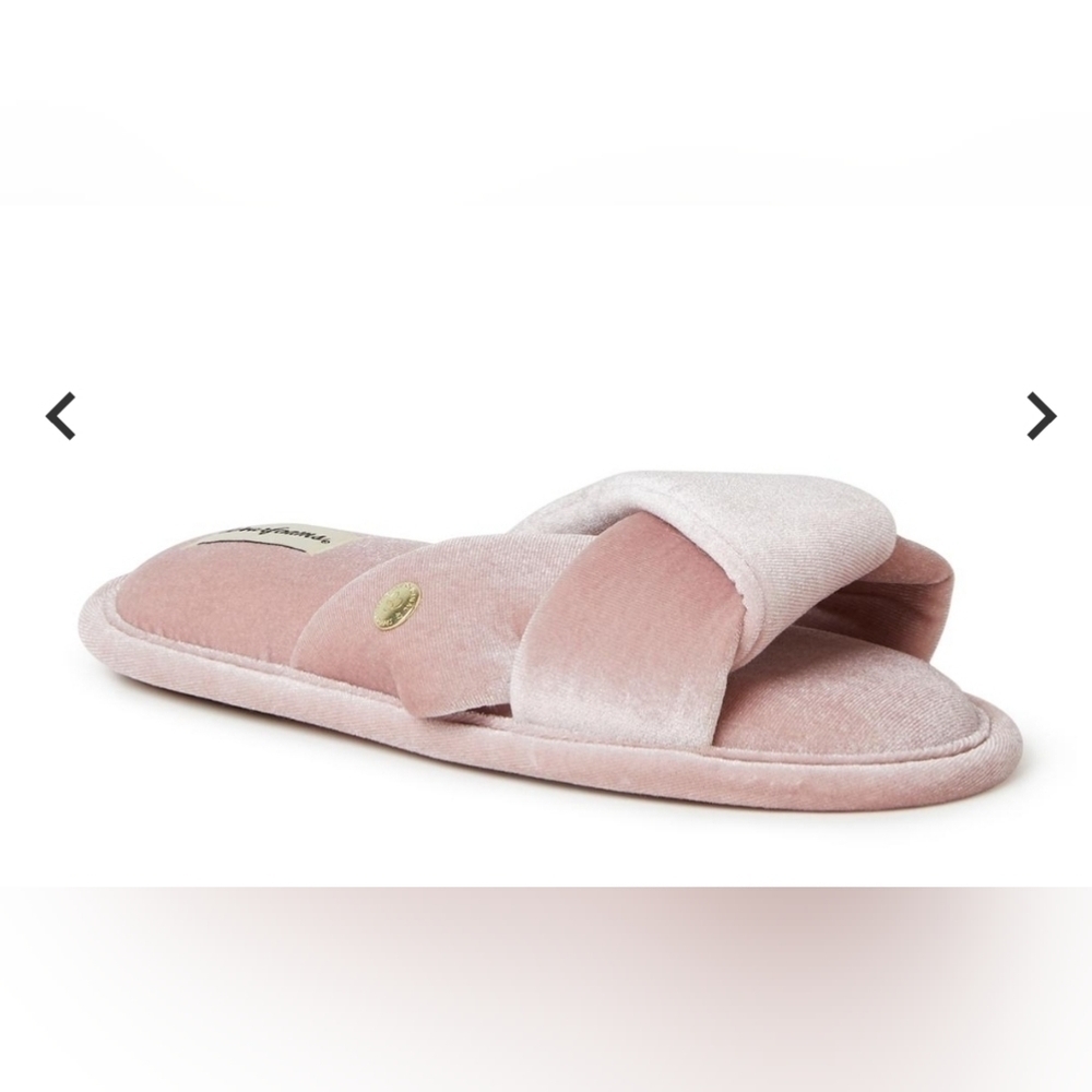 Dearfoams Women's Jules Velour Twist Vamp Slide Slipper Size 7-8